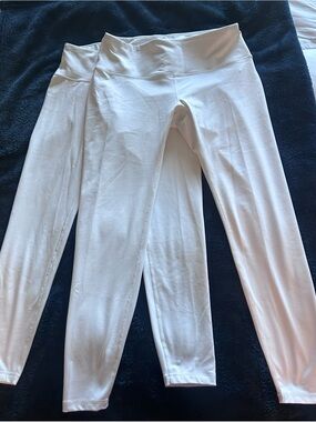 ODODOS White Tights/workout/yoga pants - two pairs, 1-xl, 1-L